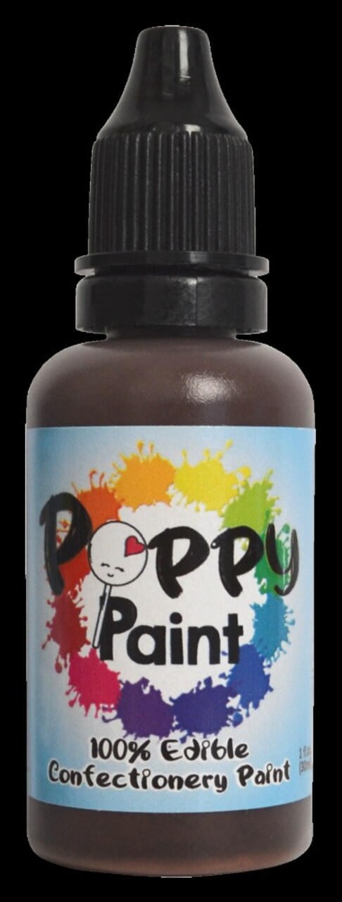 Poppy Paint Brown Edible Food Paint for Chocolate Fondant and Cookie Decorating